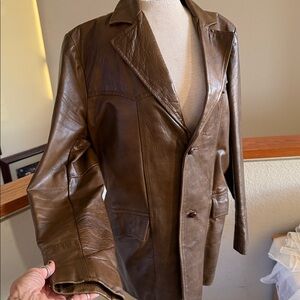 Vintage PIONEER Wear Brown leather  Jacket 42L